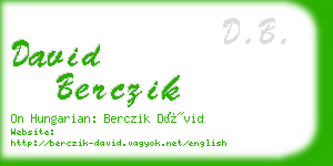 david berczik business card